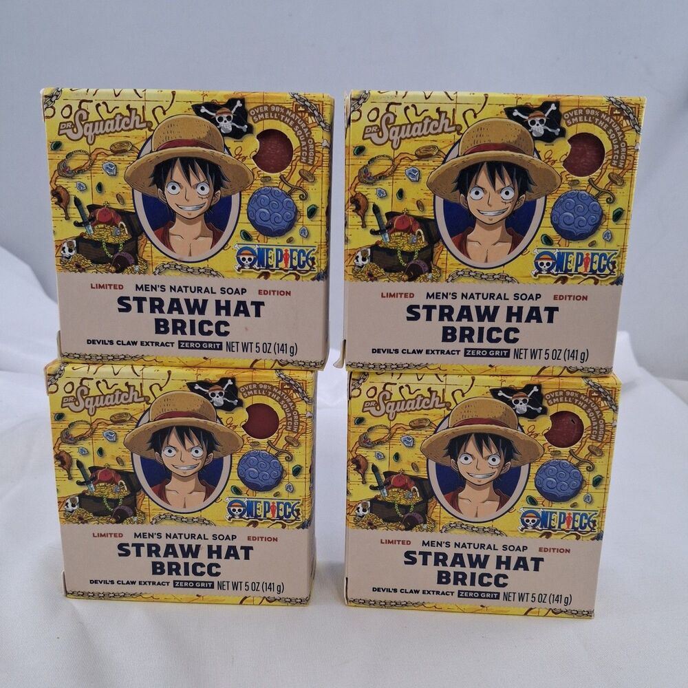 Dr Squatch X ONE PIECE Limited Edition Straw Hat Bricc Luffy Bar Soap - 4 Pack